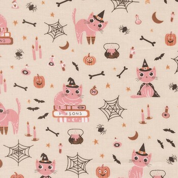 Purrs and Boos 39060-11 Moonbeam by Elena Amo for Moda Fabrics, Image