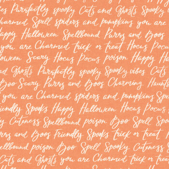 Purrs and Boos 39062-14 Pumpkin by Elena Amo for Moda Fabrics, Image