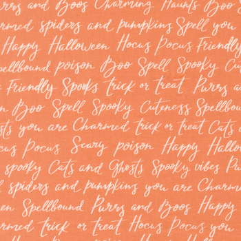 Purrs and Boos 39062-14 Pumpkin by Elena Amo for Moda Fabrics, Image