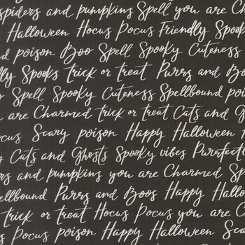 Purrs and Boos 39062-16 Black Cat by Elena Amo for Moda Fabrics, Image