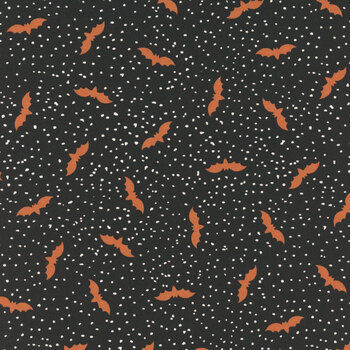 Purrs and Boos 39063-16 Black Cat by Elena Amo for Moda Fabrics, Image
