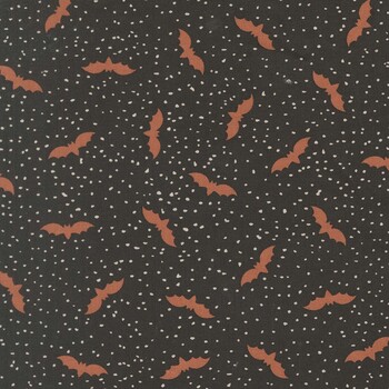 Purrs and Boos 39063-16 Black Cat by Elena Amo for Moda Fabrics, Image