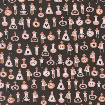 Purrs and Boos 39065-16 Black Cat by Elena Amo for Moda Fabrics, Image