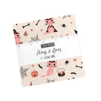 Purrs and Boos  Charm Pack by Elena Amo for Moda Fabrics - RESERVE, Image