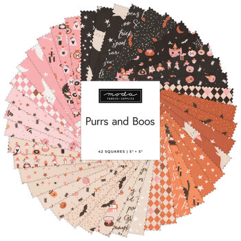 Purrs and Boos Charm Pack by Elena Amo for Moda Fabrics - RESERVE, Image
