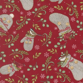 When Snow Falls 56171-14 Berry Red by Deb Strain for Moda Fabrics, Image