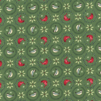 When Snow Falls 56173-17 Evergreen by Deb Strain for Moda Fabrics, Image