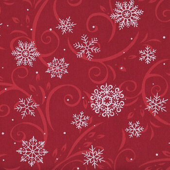 When Snow Falls 108" Wide 108043-14 Berry Red by Deb Strain for Moda Fabrics