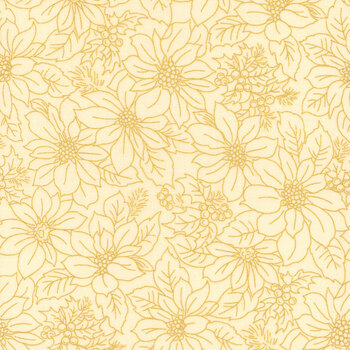 Merry Manor Metallic 2025 33862-11M Cream by Moda Fabrics, Image