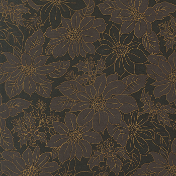 Merry Manor Metallic 2025 33862-14M Ebony by Moda Fabrics, Image