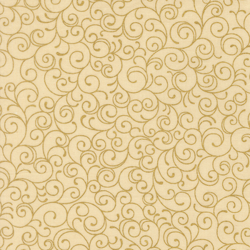 Merry Manor Metallic 2025 33865-11M Cream by Moda Fabrics, Image