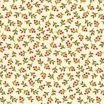 Merry Manor Metallic 2025 33866-11M Cream by Moda Fabrics, Image