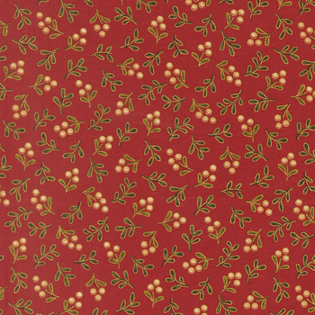 Merry Manor Metallic 2025 33866-12M Crimson by Moda Fabrics, Image