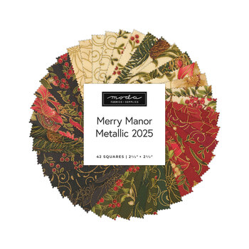 Merry Manor Metallic 2025  Mini Charm Pack by Moda Fabrics - RESERVE, Image