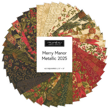 Merry Manor Metallic 2025 Charm Pack by Moda Fabrics - RESERVE, Image