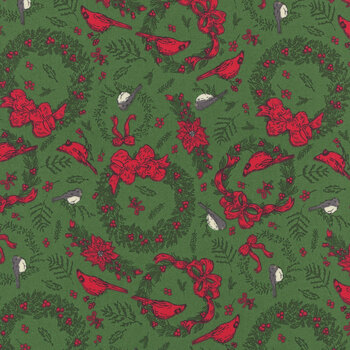 Holiday Cheer 20973-14 Evergreen by Stacy Iest Hsu for Moda Fabrics, Image