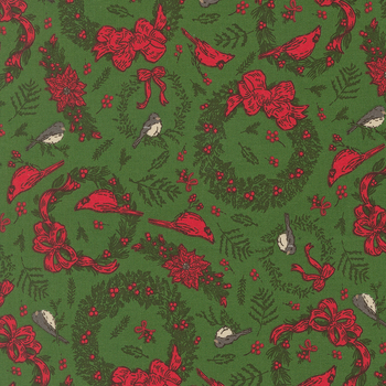Holiday Cheer 20973-14 Evergreen by Stacy Iest Hsu for Moda Fabrics, Image