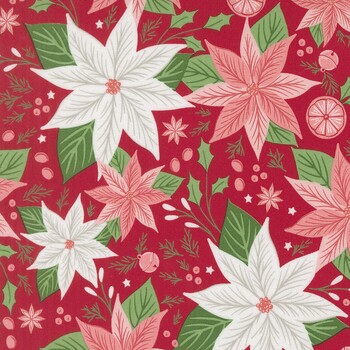Merrily On High 43210-13 Christmas Red by Sweetfire Road for Moda Fabrics, Image