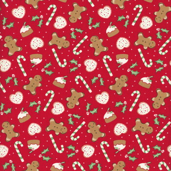 Merrily On High 43212-13 Christmas Red by Sweetfire Road for Moda Fabrics, Image