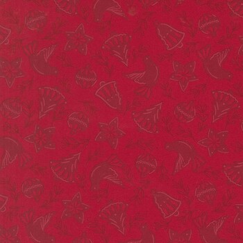 Merrily On High 43213-13 Christmas Red by Sweetfire Road for Moda Fabrics, Image