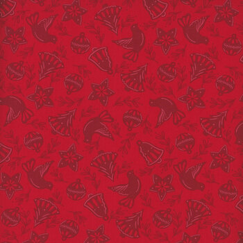 Merrily On High 43213-13 Christmas Red by Sweetfire Road for Moda Fabrics, Image