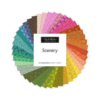 Scenery  Mini Charm Pack by Elizabeth Hartman for Moda Fabrics - RESERVE, Image