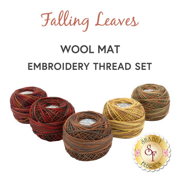  Falling Leaves Wool Mat - 5pc Embroidery Thread Set, Image