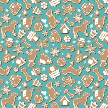 Winter Waggers 4771-13 Dog Biscuits by Devon Design Co for Blank Quilting Corporation, Image