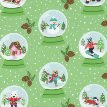Winter Waggers 4764-66 Snowglobes With Dogs by Devon Design Co for Blank Quilting