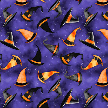 Spooky Tails 33933-689 Purple by Nancy Mink for Wilmington Prints, Image