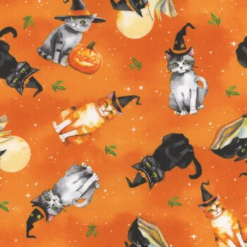 Spooky Tails 33934-889 Orange by Nancy Mink for Wilmington Prints