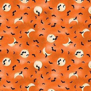 Spooky Tails 33935-895 Orange by Nancy Mink for Wilmington Prints, Image