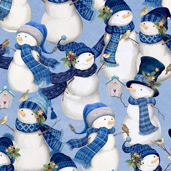 Let it Snow-Man! 27753-440 Light Blue by Danielle Leone for Wilmington Prints, Image
