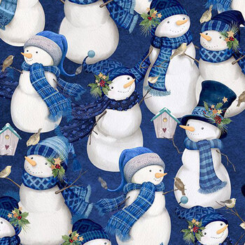 Let it Snow-Man! 27753-441 Dark Blue by Danielle Leone for Wilmington Prints, Image