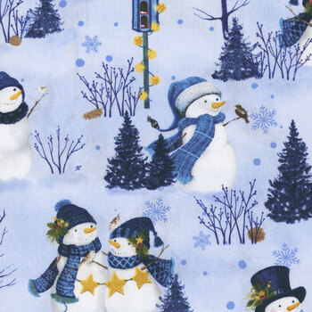 Let it Snow-Man! 27754-414 Light Blue by Danielle Leone for Wilmington Prints