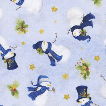 Let it Snow-Man! 27755-417 Light Blue by Danielle Leone for Wilmington Prints