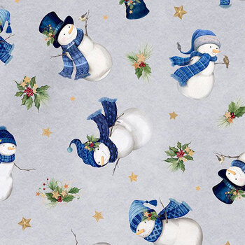 Let it Snow-Man! 27755-917 Gray by Danielle Leone for Wilmington Prints, Image