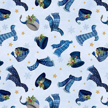 Let it Snow-Man! 27756-407 Light Blue by Danielle Leone for Wilmington Prints, Image
