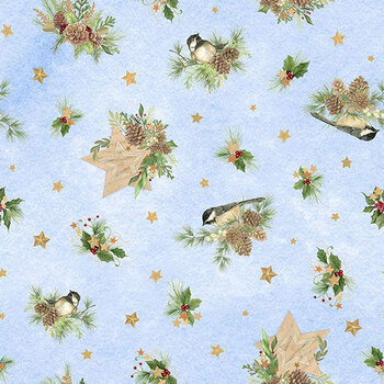 Let it Snow-Man! 27757-472 Light Blue by Danielle Leone for Wilmington Prints, Image