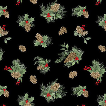 Cardinal Charm 39931-972 Black by Susan Winget for Wilmington Prints, Image