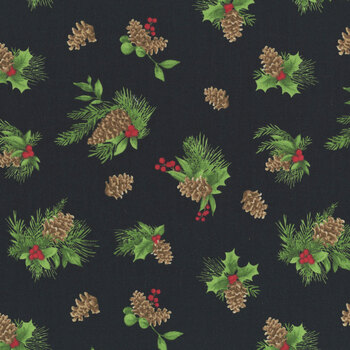 Cardinal Charm 39931-972 Black by Susan Winget for Wilmington Prints