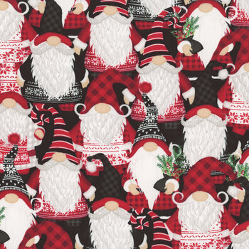 Snowy Gnomies 49371-913 Black by Jennifer Pugh for Wilmington Prints