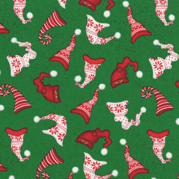 Snowy Gnomies 49374-713 Green by Jennifer Pugh for Wilmington Prints