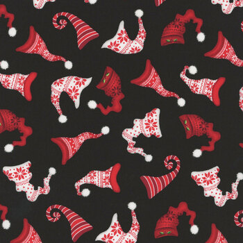 Snowy Gnomies 49374-913 Black by Jennifer Pugh for Wilmington Prints