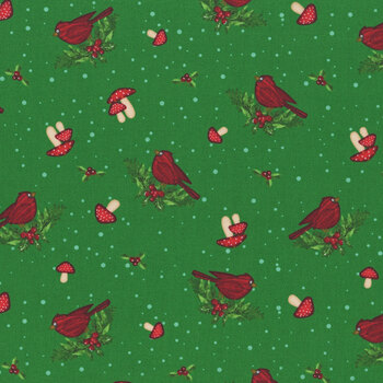 Snowy Gnomies 49375-737 Green by Jennifer Pugh for Wilmington Prints