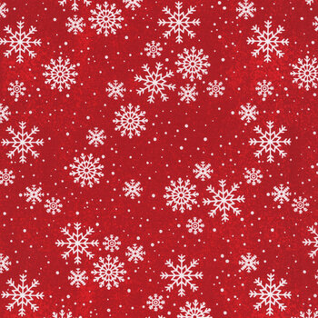 Snowy Gnomies 49376-313 Red by Jennifer Pugh for Wilmington Prints