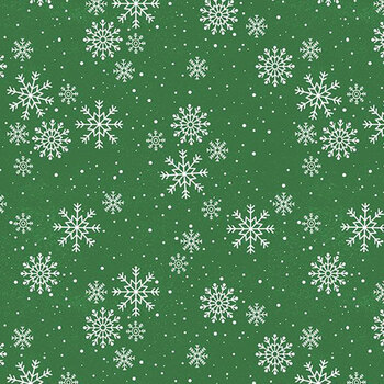 Snowy Gnomies 49376-717 Green by Jennifer Pugh for Wilmington Prints, Image