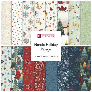 Nordic Holiday Village  Fat Quarter Bundle by Mary Jane Carey for Henry Glass Fabrics