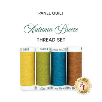  Autumn Breeze Panel Quilt - 4pc Appliqué Thread Set , Image