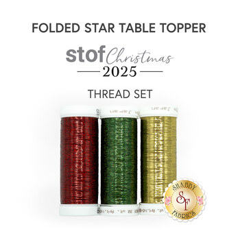  Folded Star Table Topper - Stof Christmas 2025 - 3pc Thread Set, Image